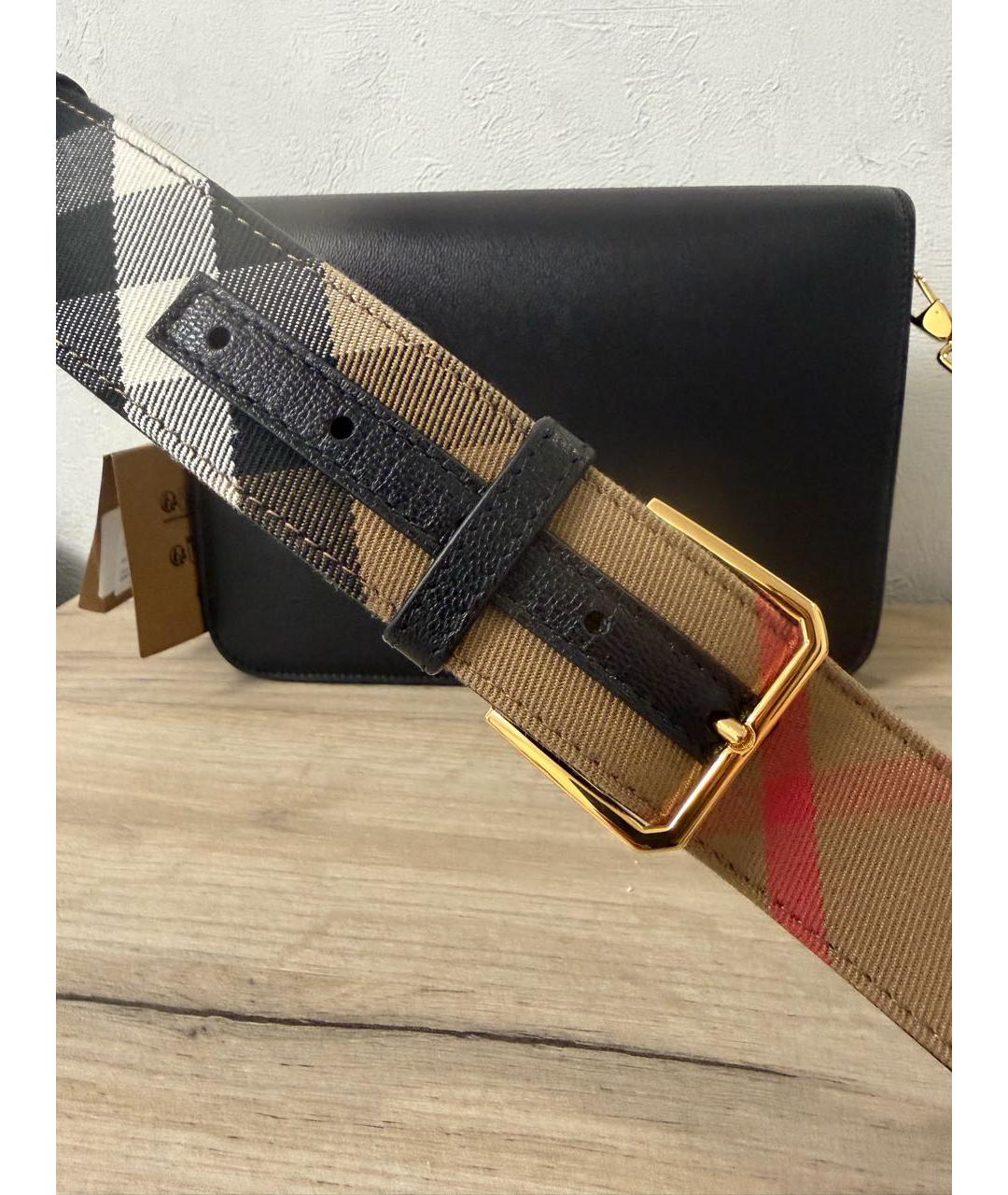 BURBERRY Черная кожаная сумка через плечо, фото 5