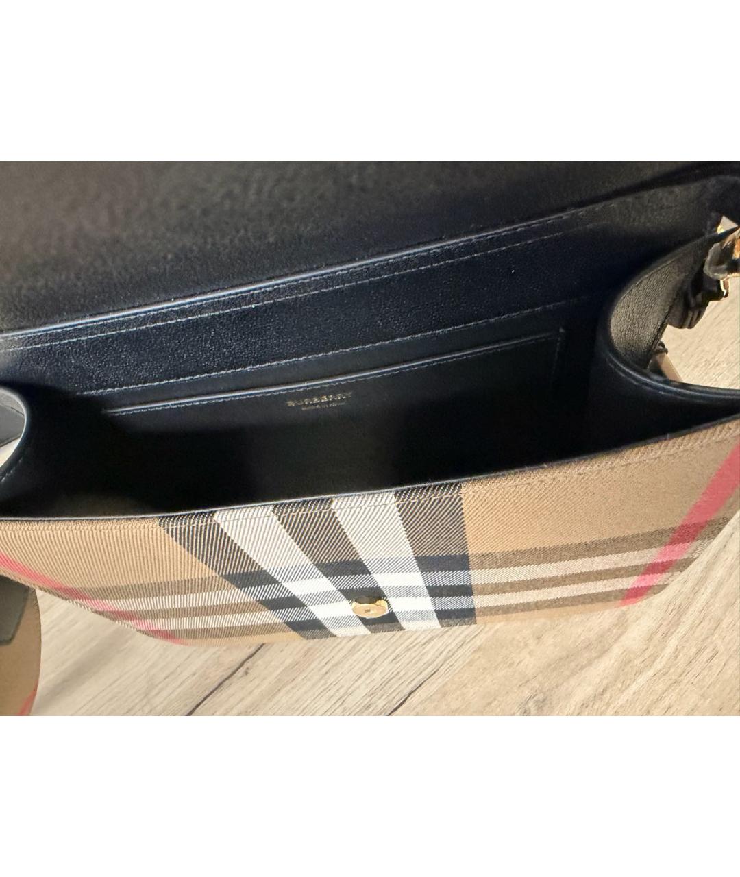 BURBERRY Черная кожаная сумка через плечо, фото 4