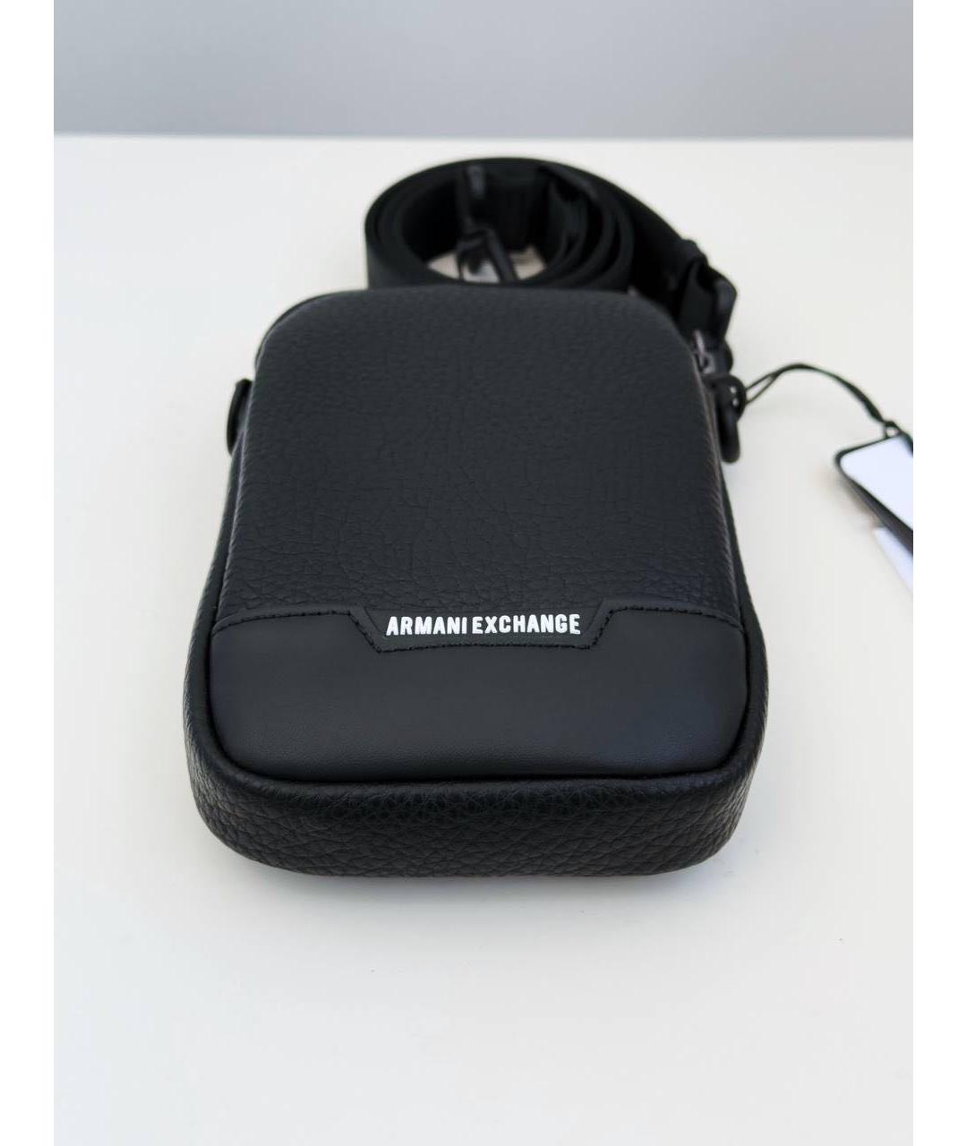 ARMANI EXCHANGE Черная сумка на плечо из искусственной кожи, фото 3