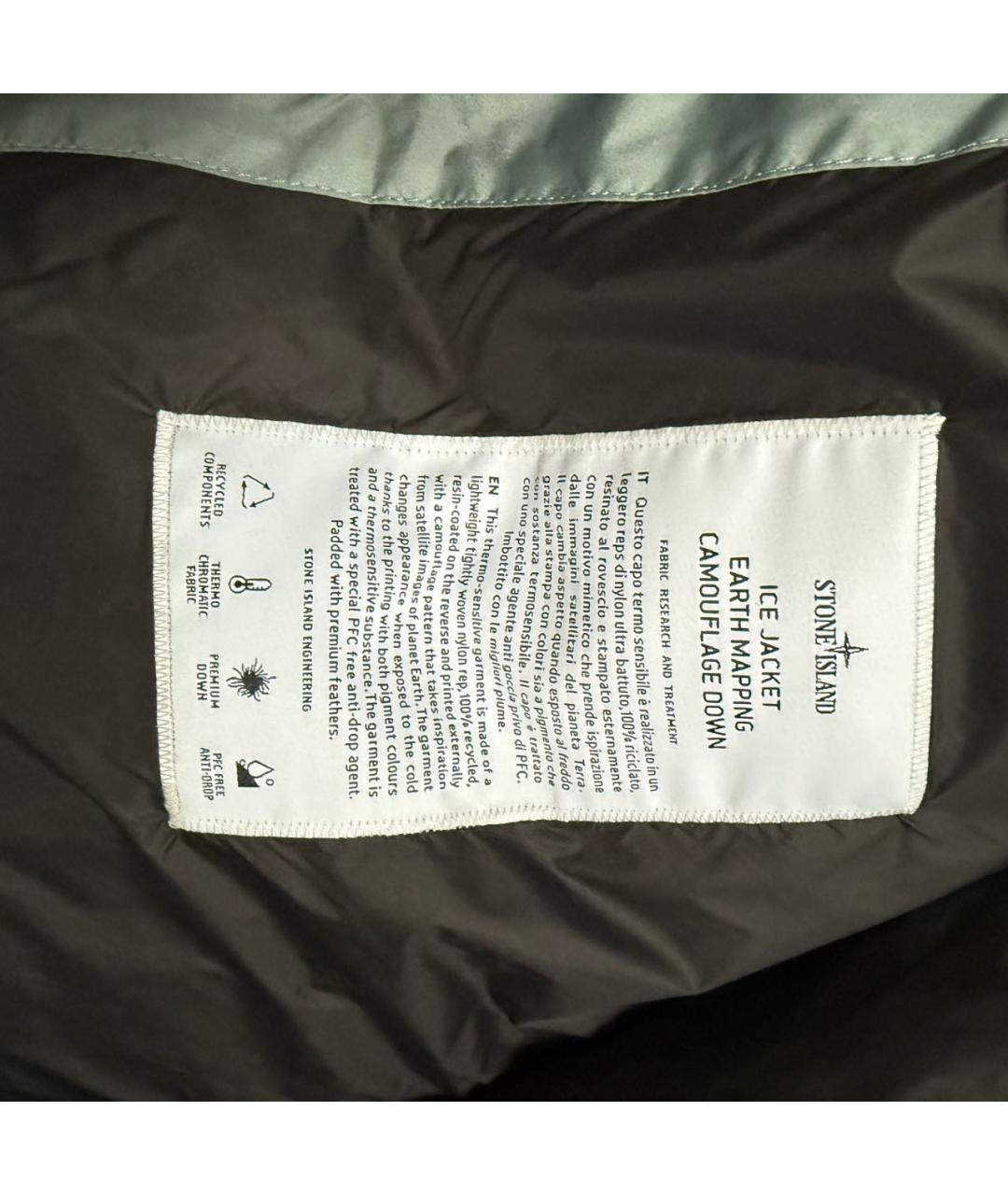 STONE ISLAND Бирюзовый полиамидовый пуховик, фото 6