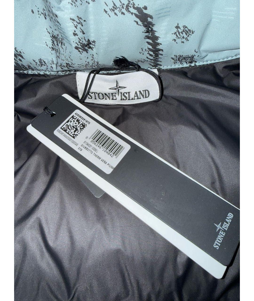 STONE ISLAND Бирюзовый полиамидовый пуховик, фото 3