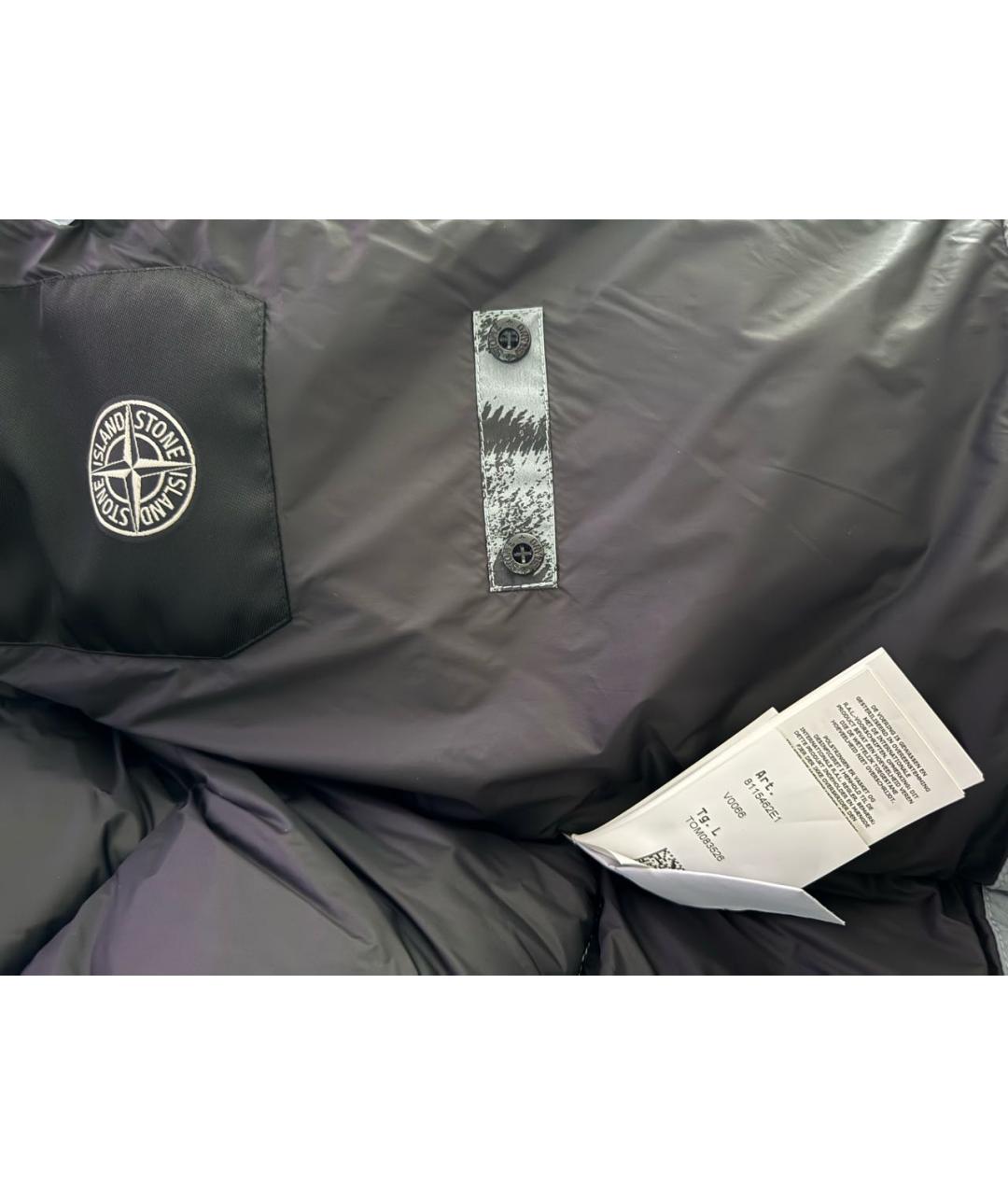 STONE ISLAND Бирюзовый полиамидовый пуховик, фото 7