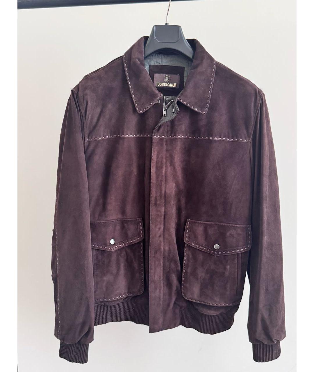 ROBERTO CAVALLI Коричневая замшевая куртка, фото 9