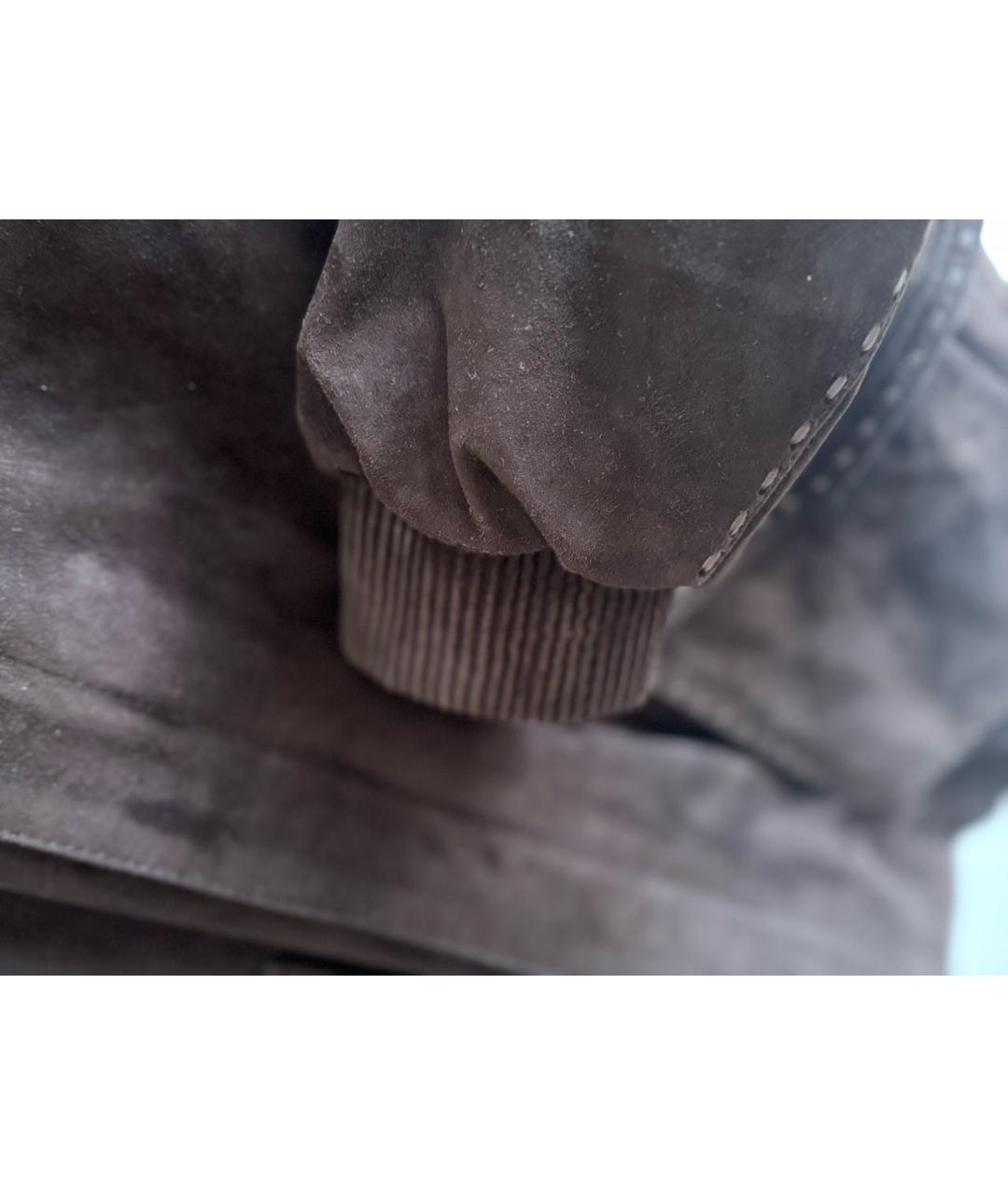 ROBERTO CAVALLI Коричневая замшевая куртка, фото 7