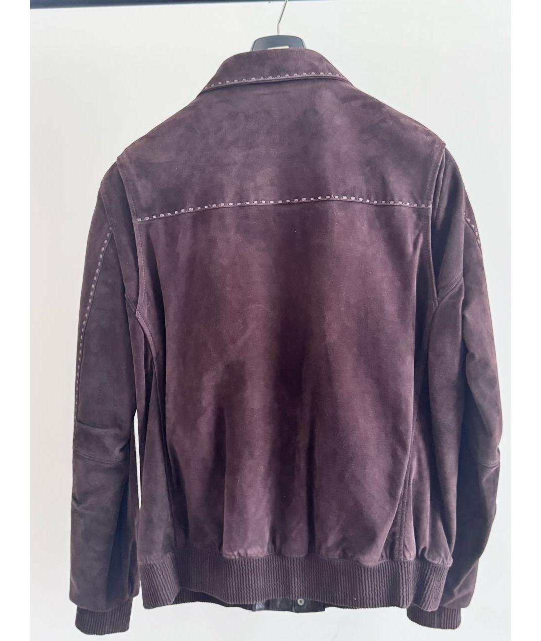 ROBERTO CAVALLI Коричневая замшевая куртка, фото 2