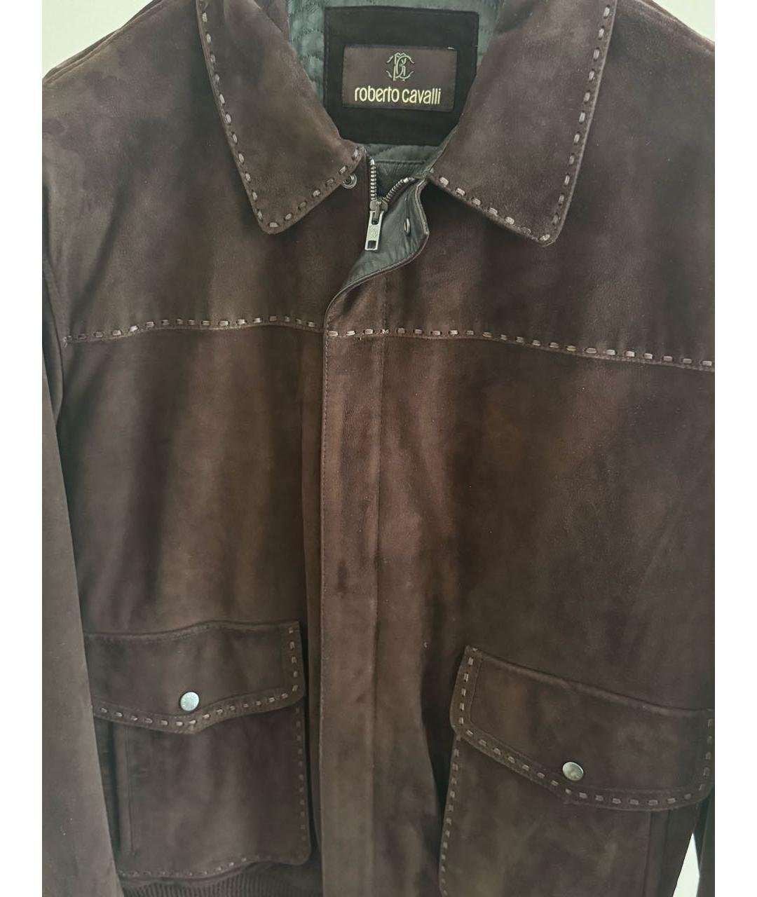 ROBERTO CAVALLI Коричневая замшевая куртка, фото 6