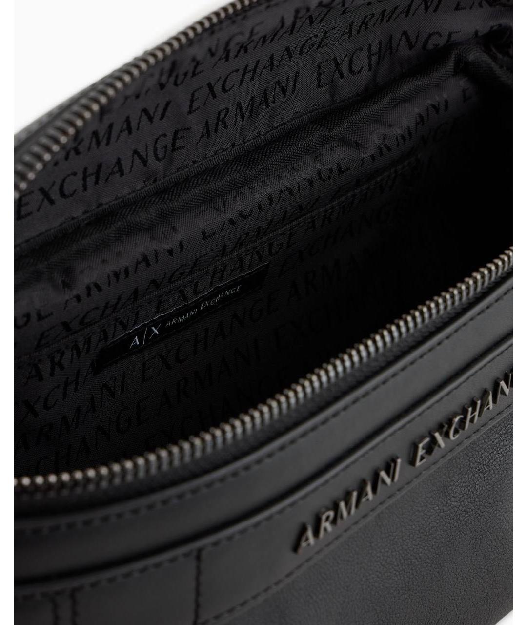 ARMANI EXCHANGE Черная поясная сумка из искусственной кожи, фото 3