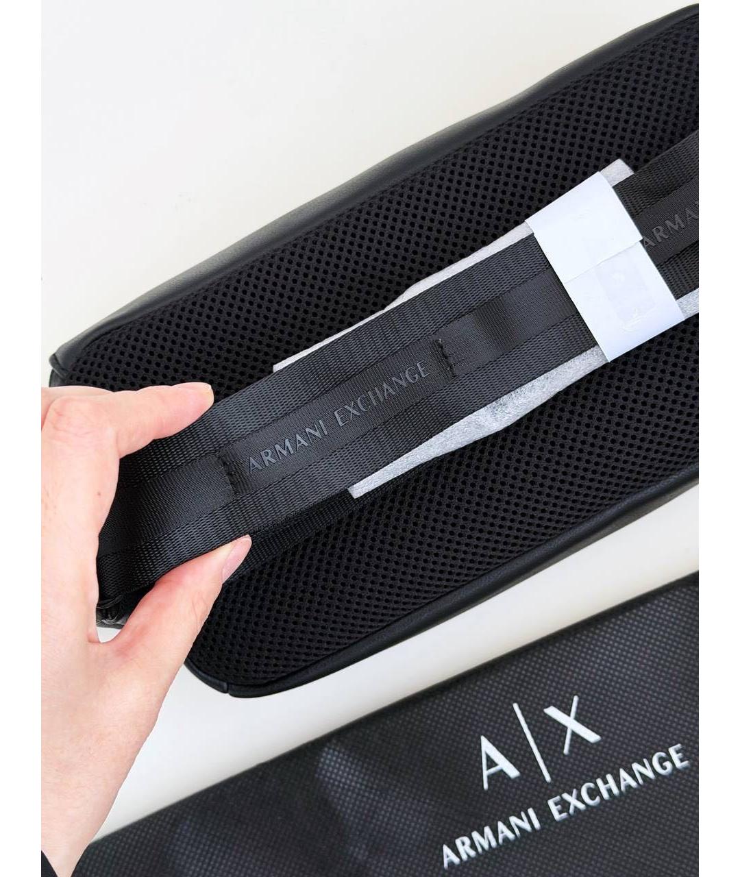 ARMANI EXCHANGE Черная поясная сумка из искусственной кожи, фото 5