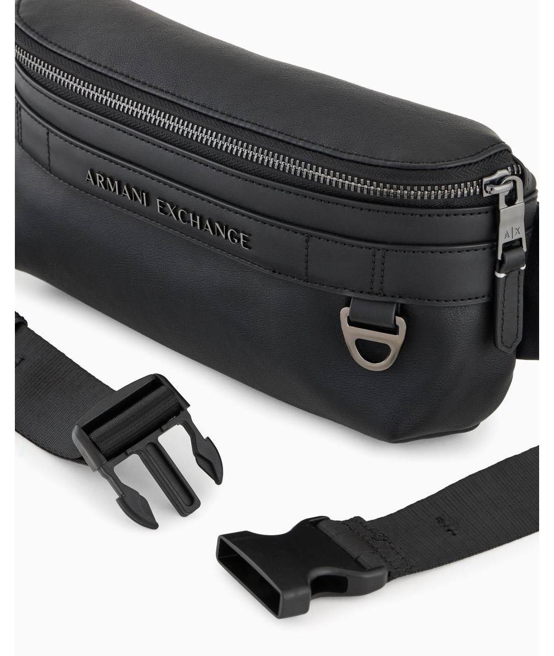 ARMANI EXCHANGE Черная поясная сумка из искусственной кожи, фото 2