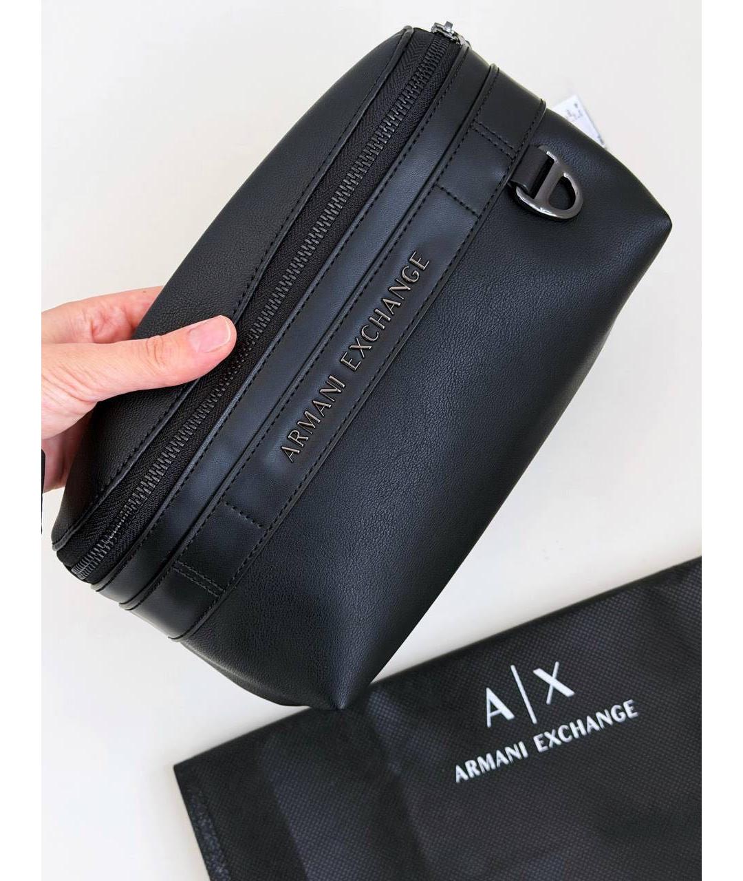 ARMANI EXCHANGE Черная поясная сумка из искусственной кожи, фото 4