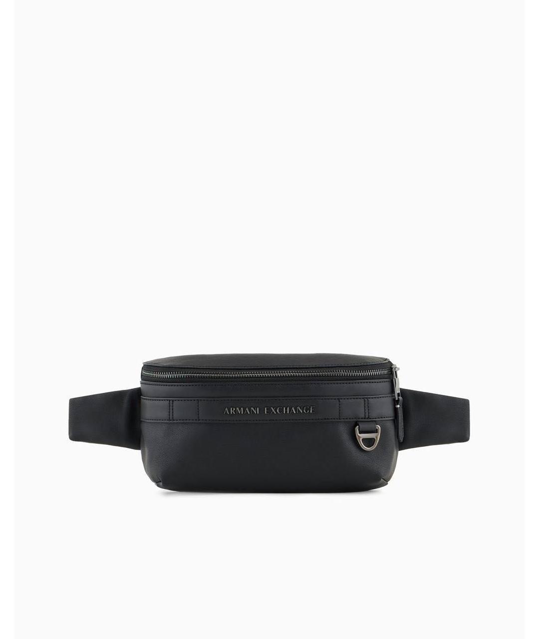 ARMANI EXCHANGE Черная поясная сумка из искусственной кожи, фото 1