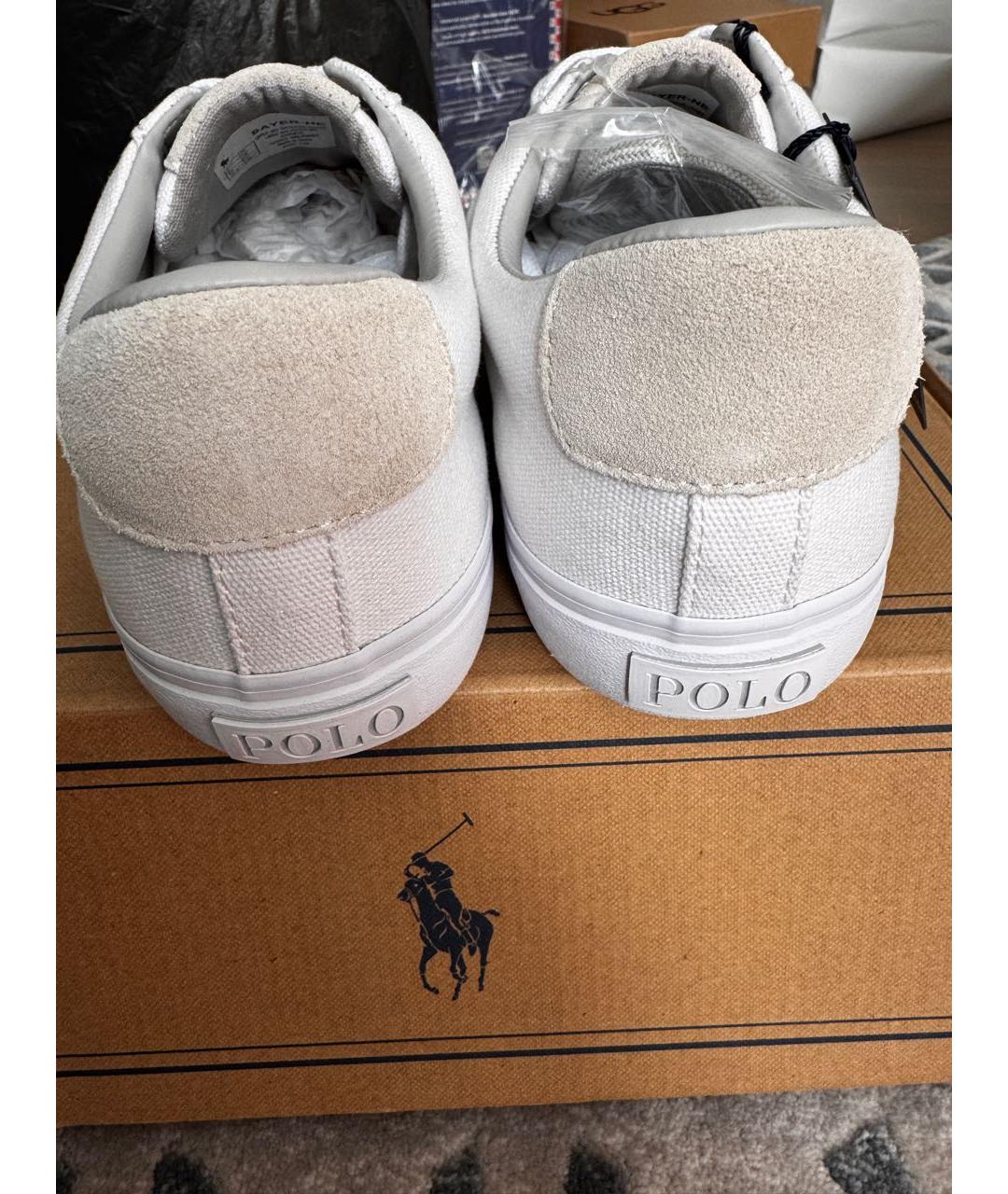 POLO RALPH LAUREN Белые текстильные кеды, фото 3