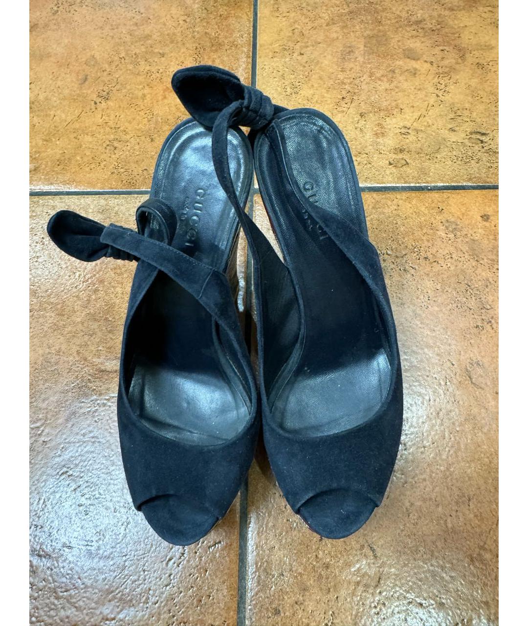 GUCCI Темно-синие босоножки, фото 2
