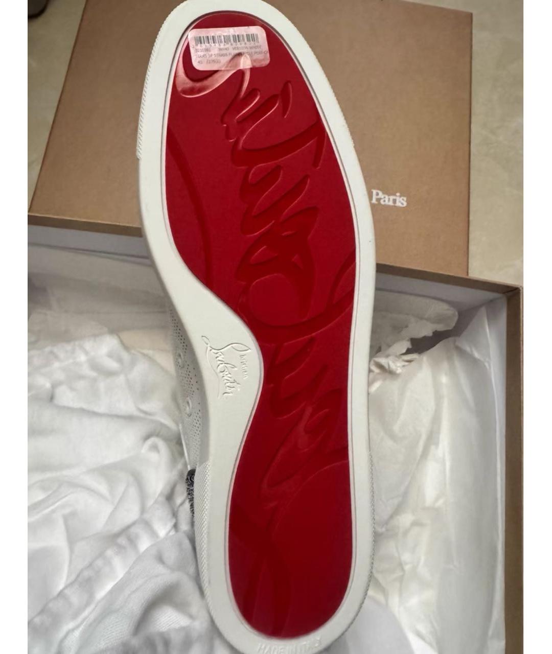 CHRISTIAN LOUBOUTIN Белые кожаные высокие кроссовки / кеды, фото 5