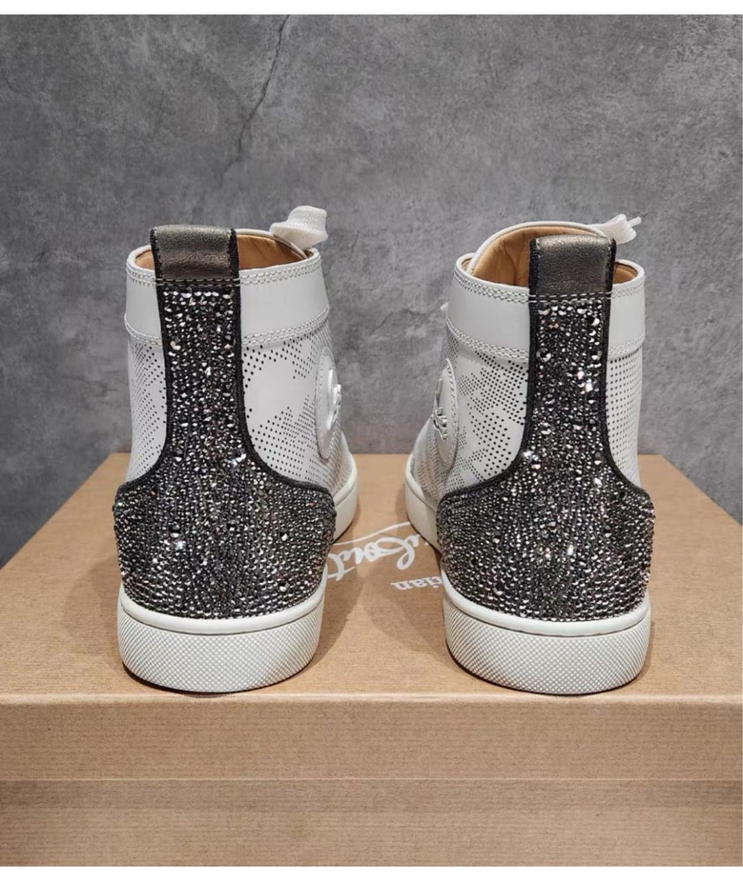 CHRISTIAN LOUBOUTIN Белые кожаные высокие кроссовки / кеды, фото 4