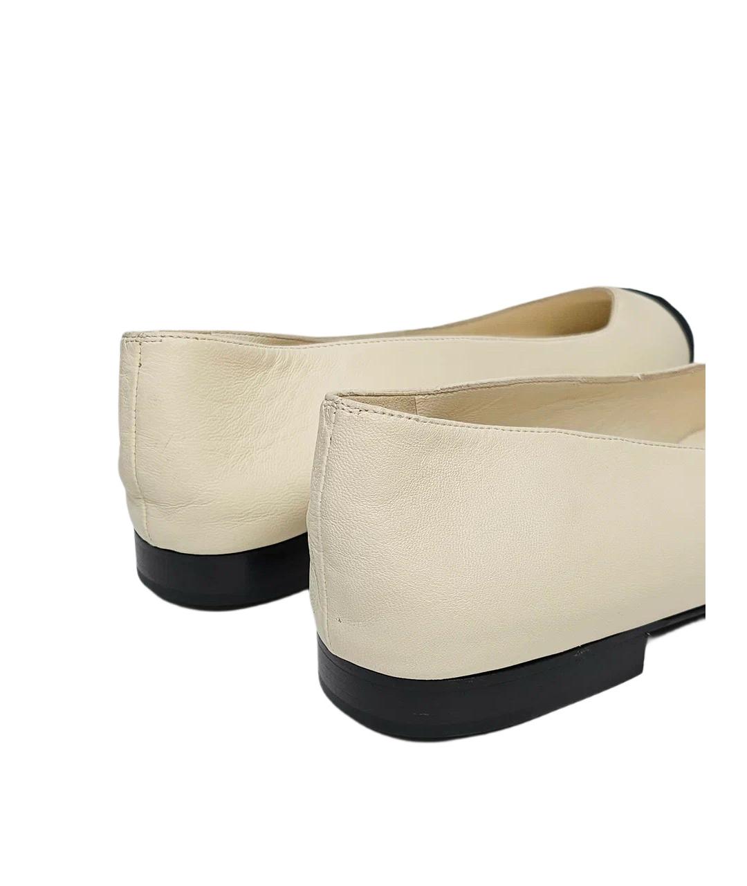 CHANEL Белые кожаные балетки, фото 6