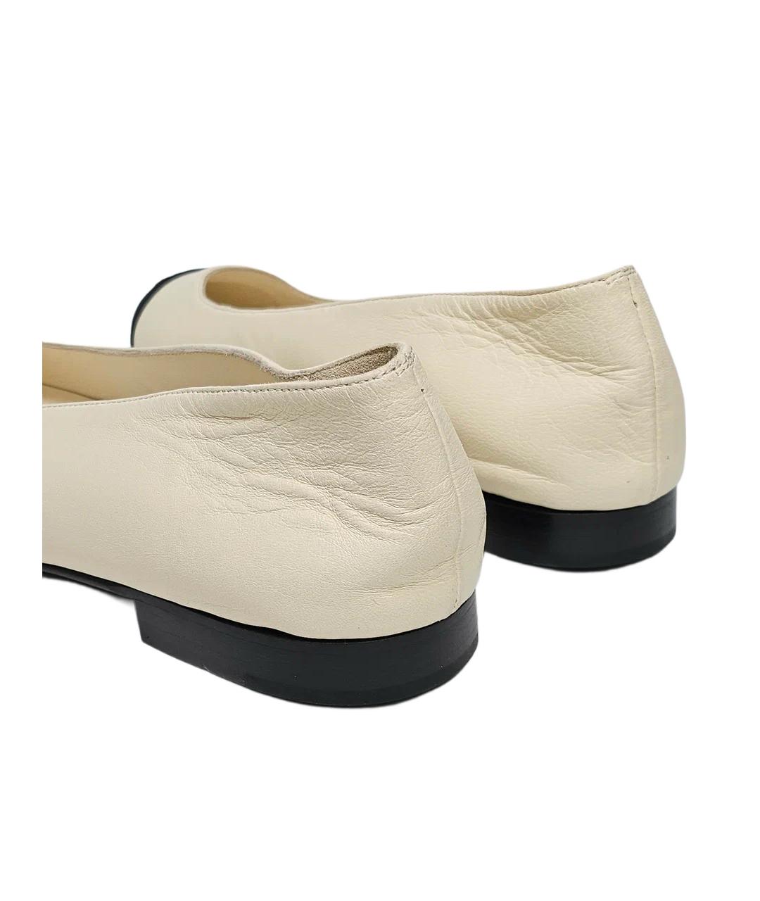 CHANEL Белые кожаные балетки, фото 5