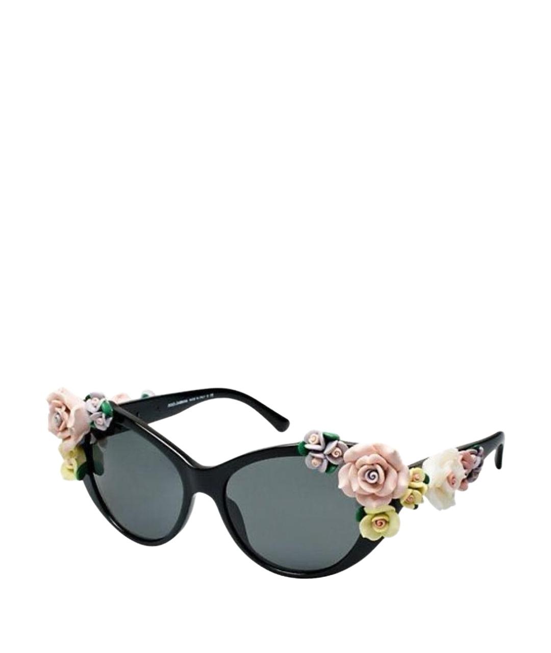 DOLCE&GABBANA Черные пластиковые солнцезащитные очки, фото 1