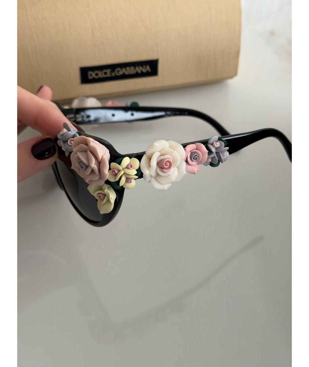 DOLCE&GABBANA Черные пластиковые солнцезащитные очки, фото 2