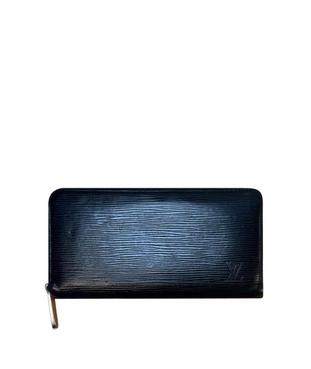 LOUIS VUITTON Черный кожаный кошелек, фото 6