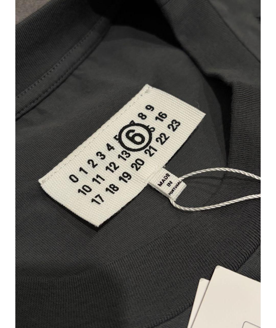 MM6 MAISON MARGIELA Серая хлопковая футболка, фото 5