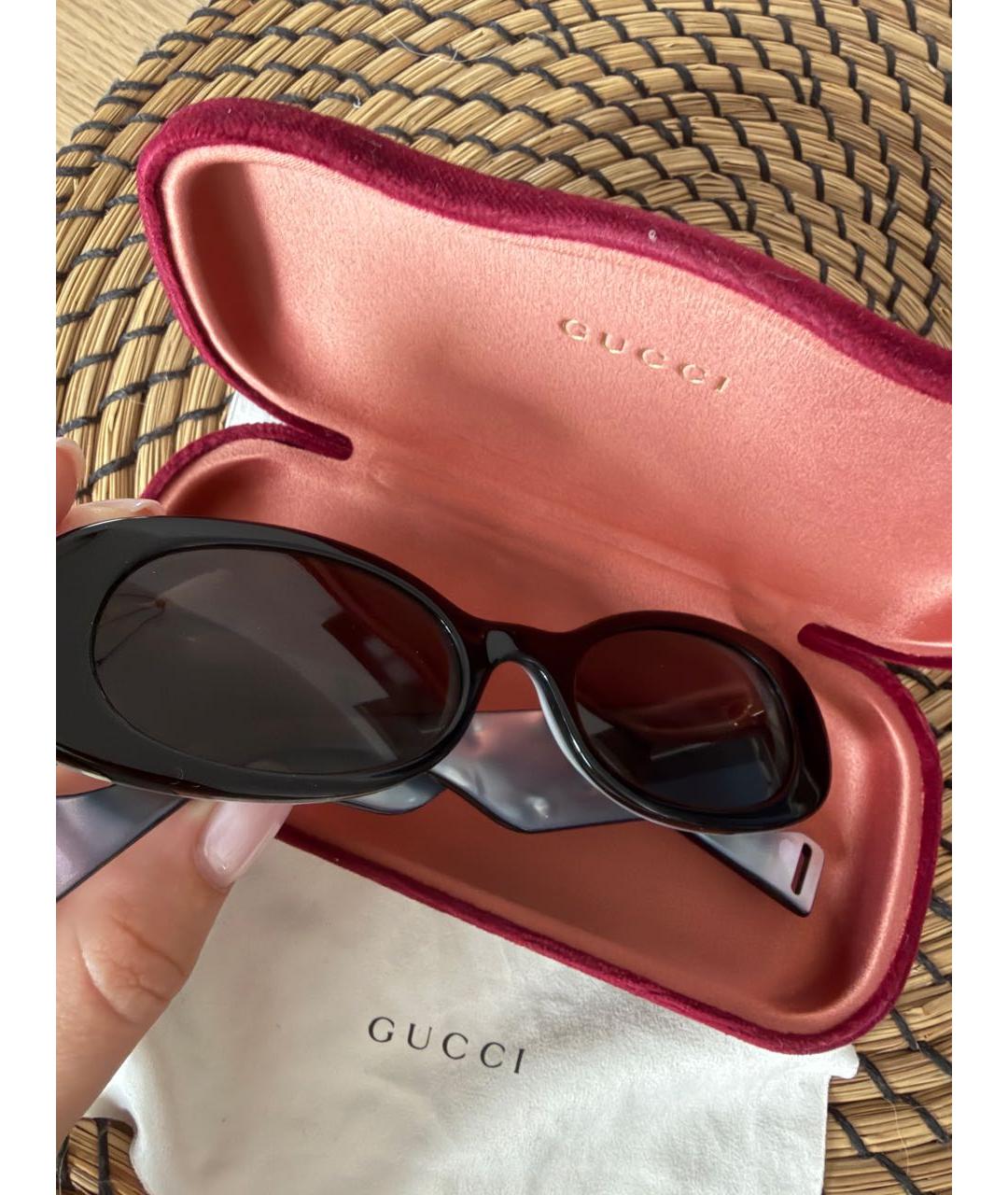 GUCCI Черные пластиковые солнцезащитные очки, фото 2