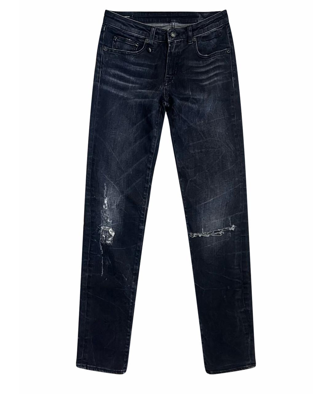 R13 Антрацитовые джинсы слим, фото 1