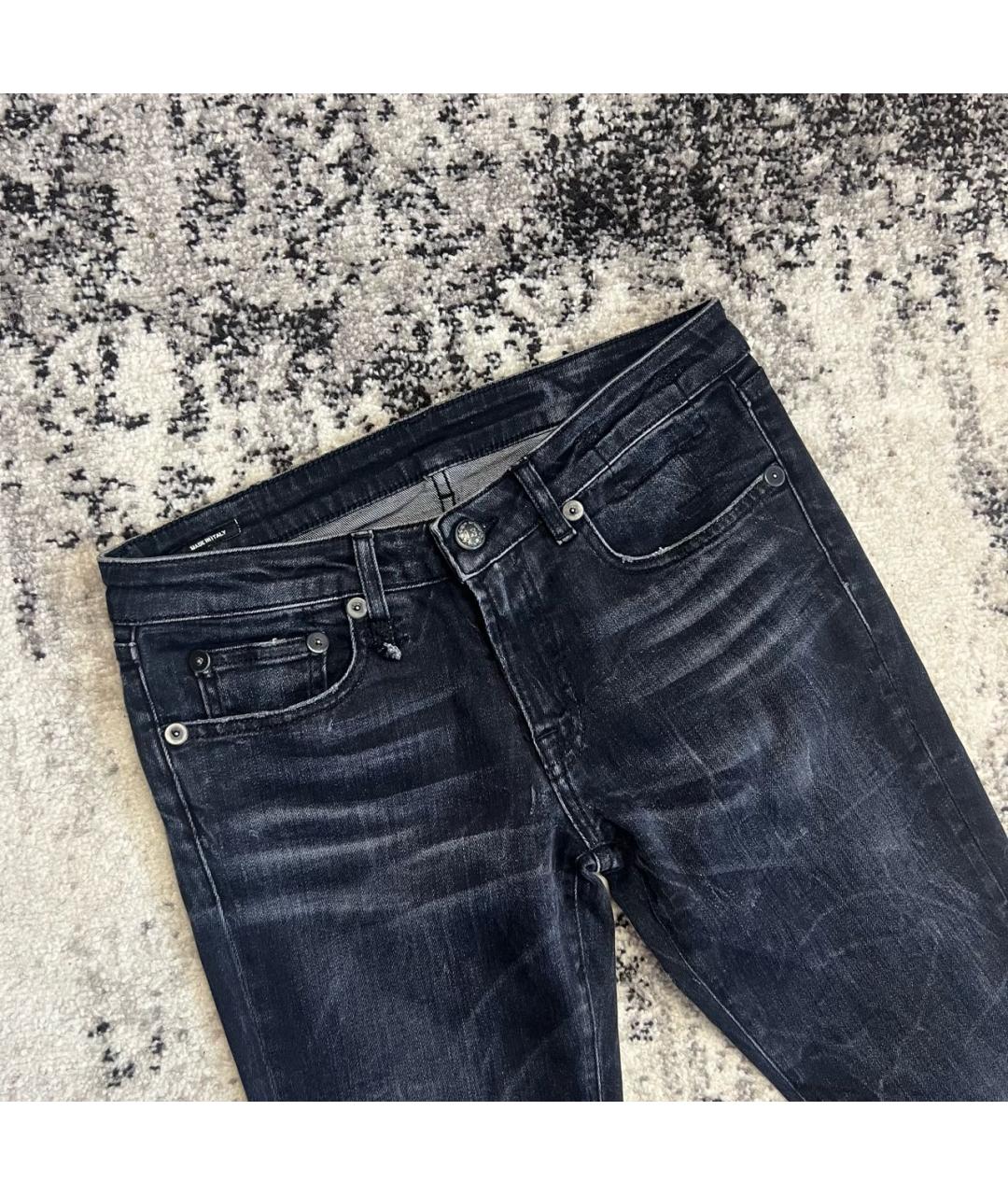 R13 Антрацитовые джинсы слим, фото 2