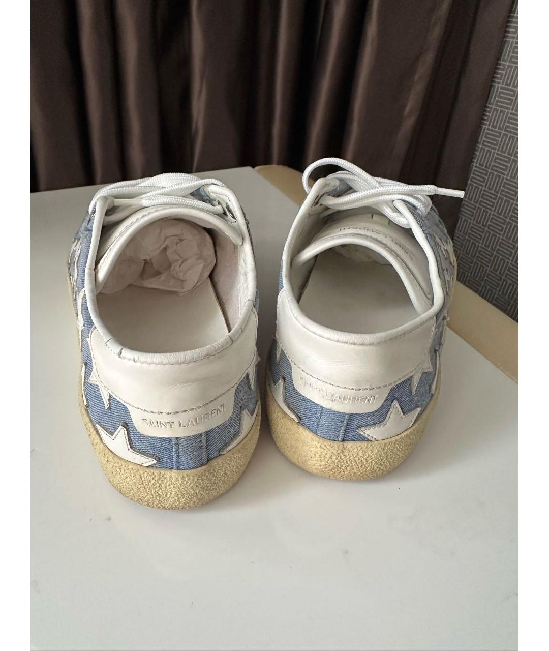 SAINT LAURENT Голубые текстильные кеды, фото 4