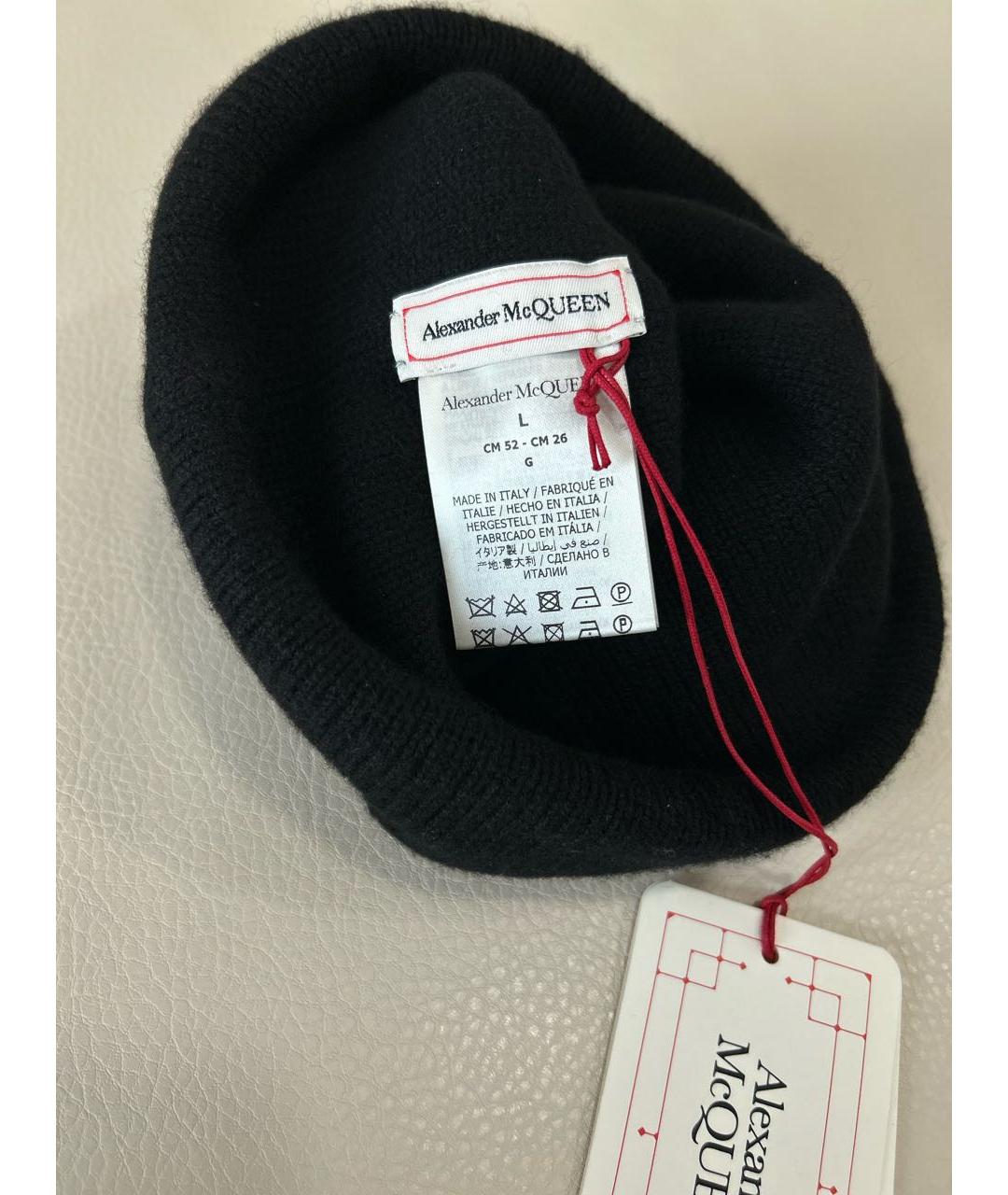 ALEXANDER MCQUEEN Черная кашемировая шапка, фото 4