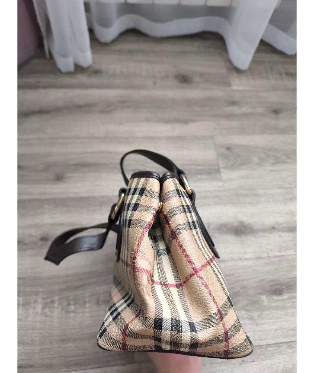 BURBERRY Бежевая сумка с короткими ручками, фото 2