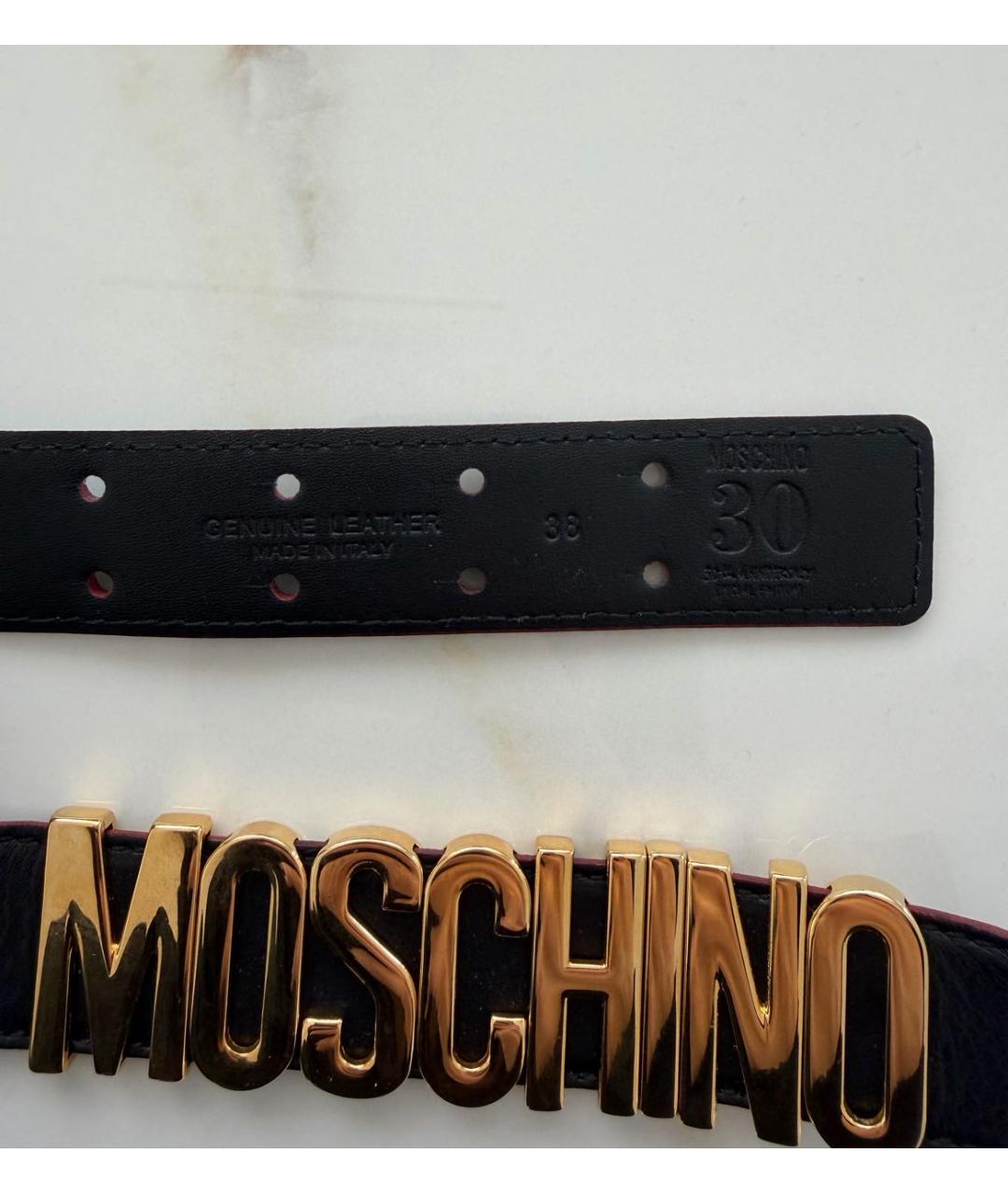 MOSCHINO Черный кожаный ремень, фото 5