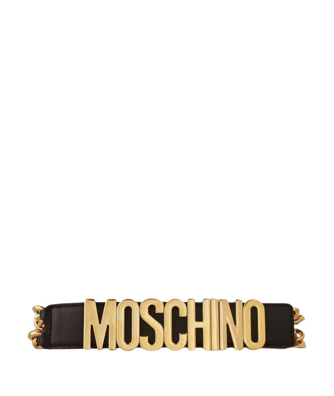 MOSCHINO Черный кожаный ремень, фото 1