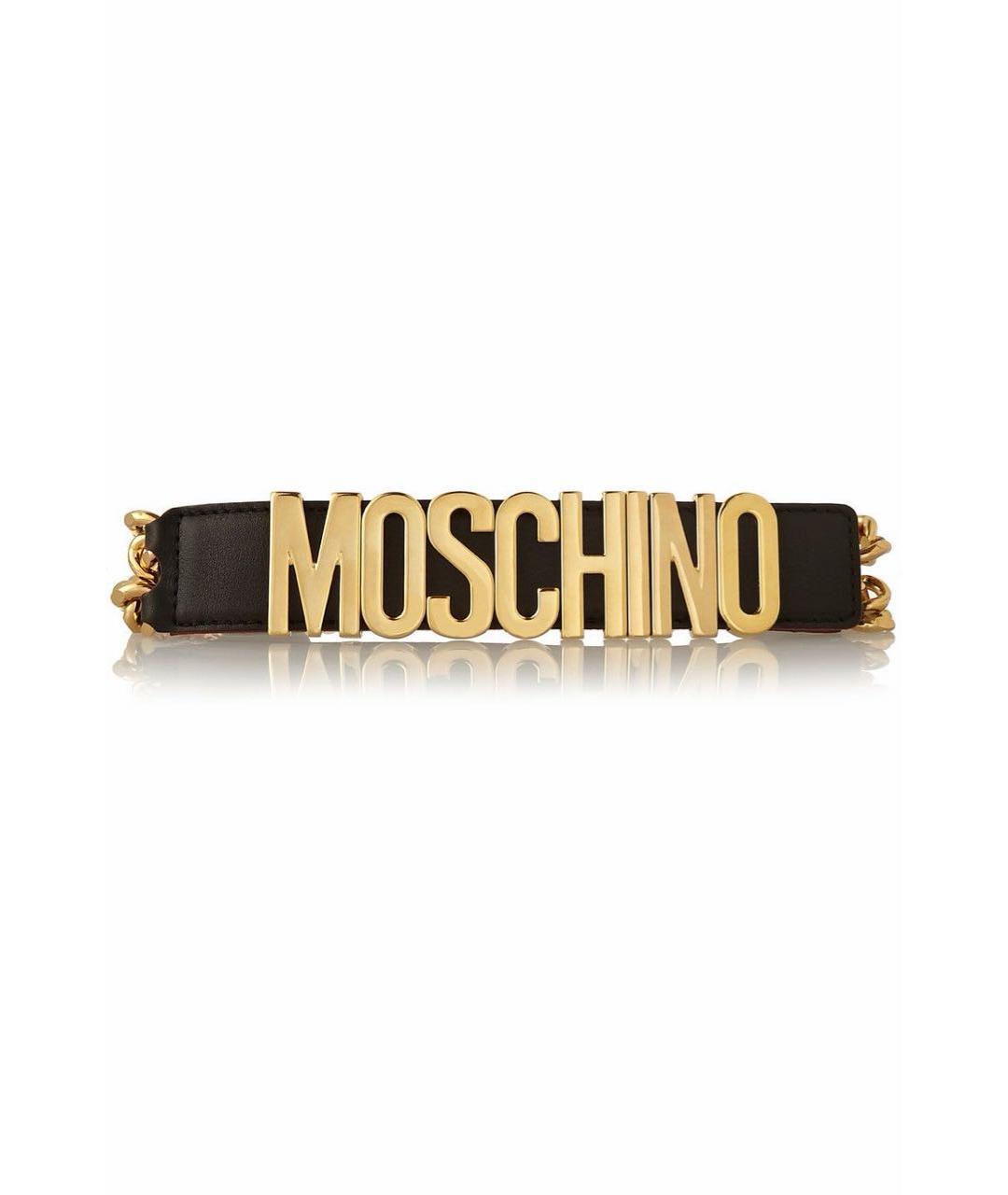 MOSCHINO Черный кожаный ремень, фото 7