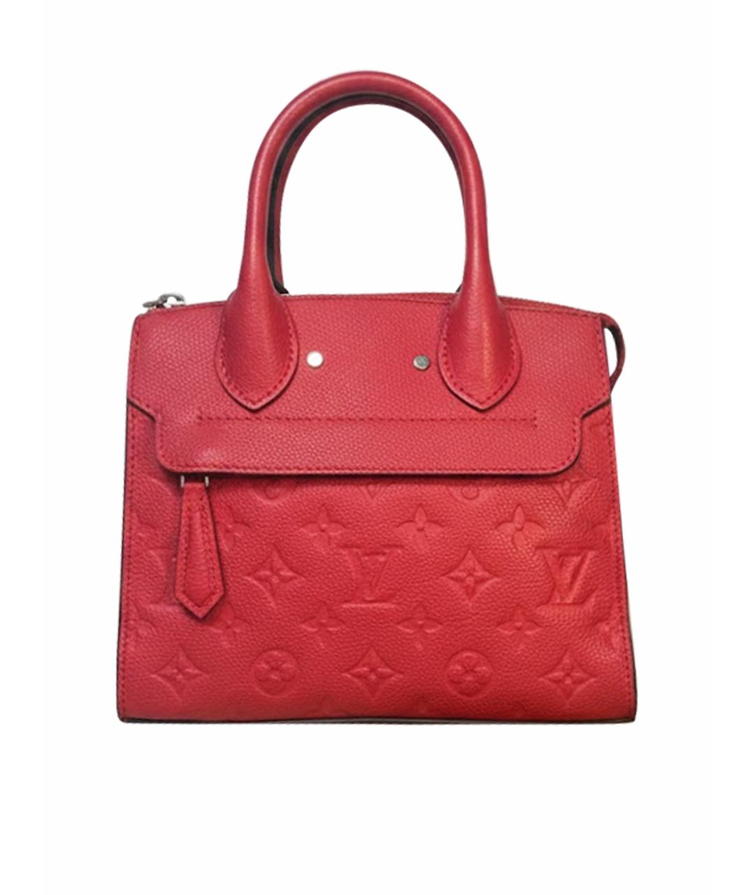 LOUIS VUITTON Красная кожаная сумка с короткими ручками, фото 1