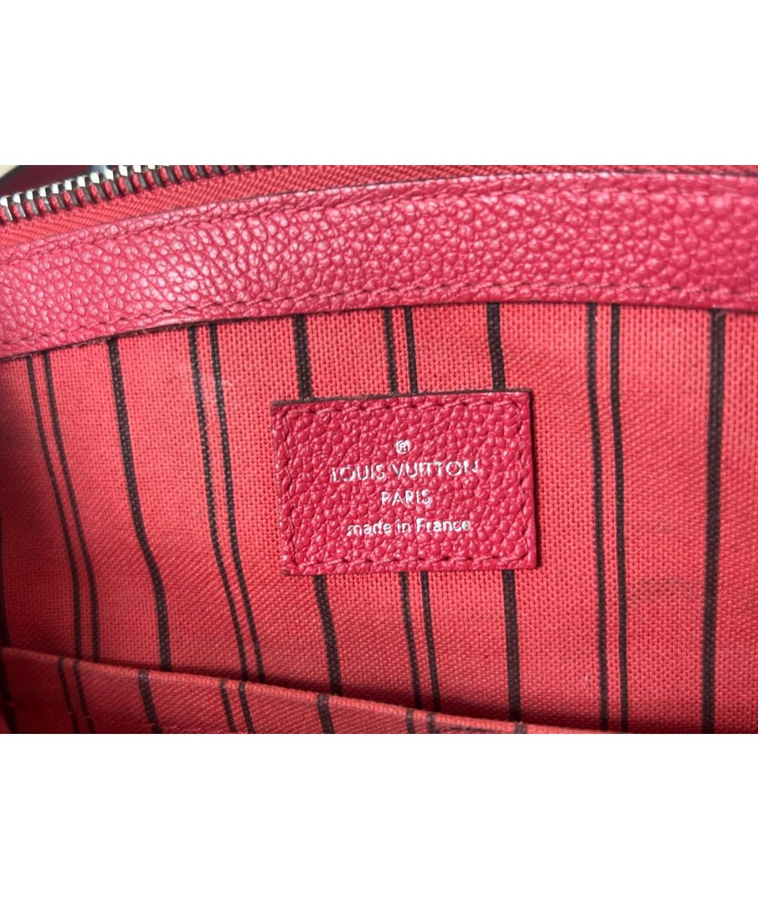 LOUIS VUITTON Красная кожаная сумка с короткими ручками, фото 7