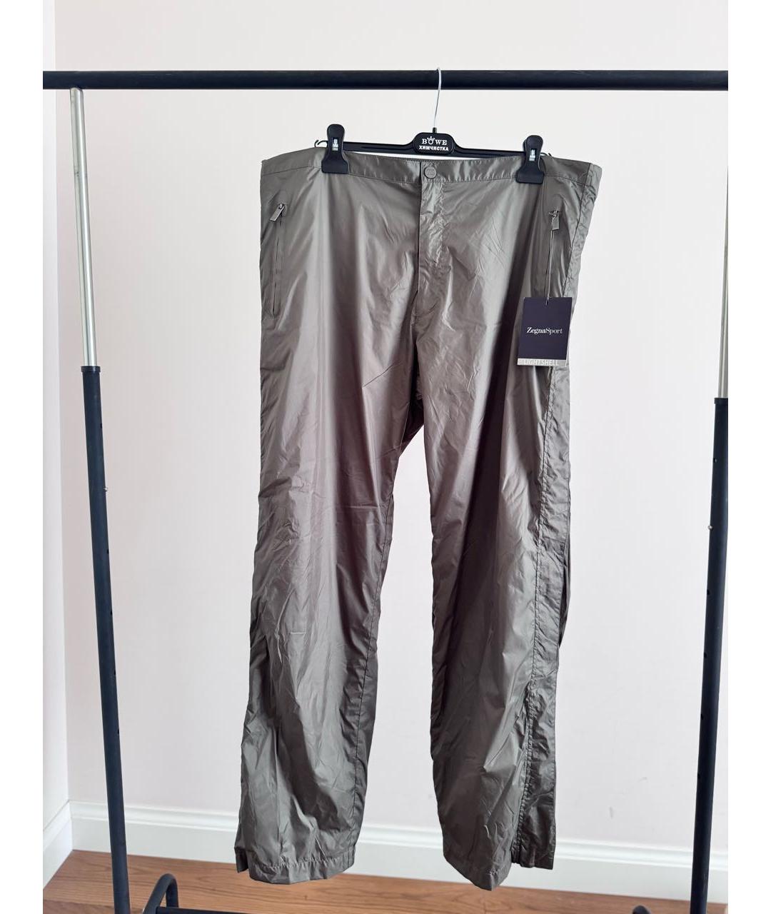 ZEGNA Хаки полиамидовые повседневные брюки, фото 8