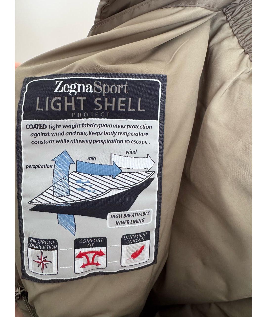 ZEGNA Хаки полиамидовые повседневные брюки, фото 6