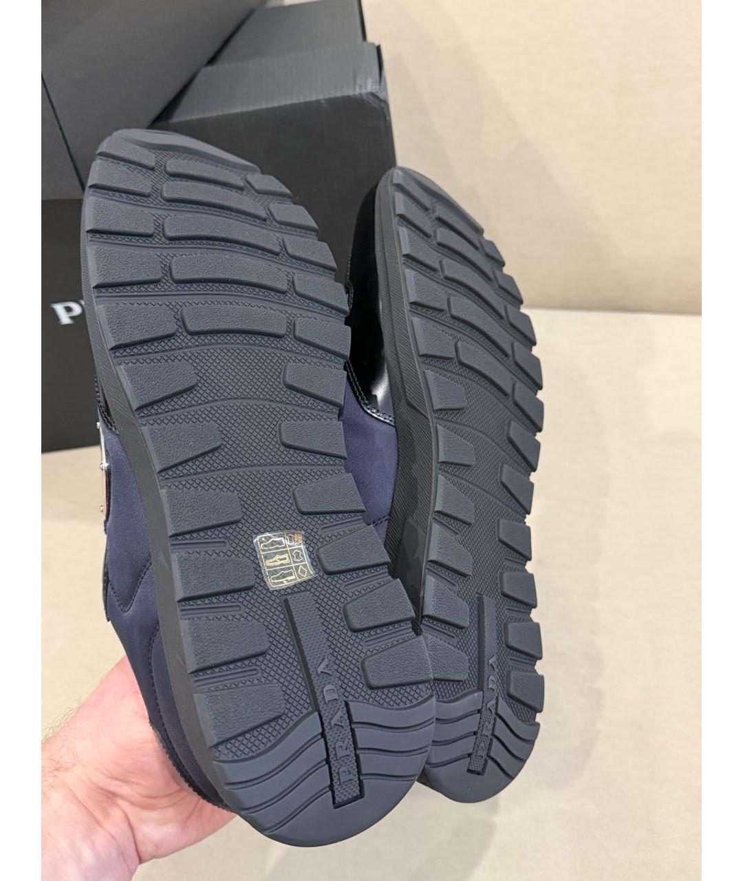 PRADA Темно-синие низкие кроссовки / кеды, фото 5