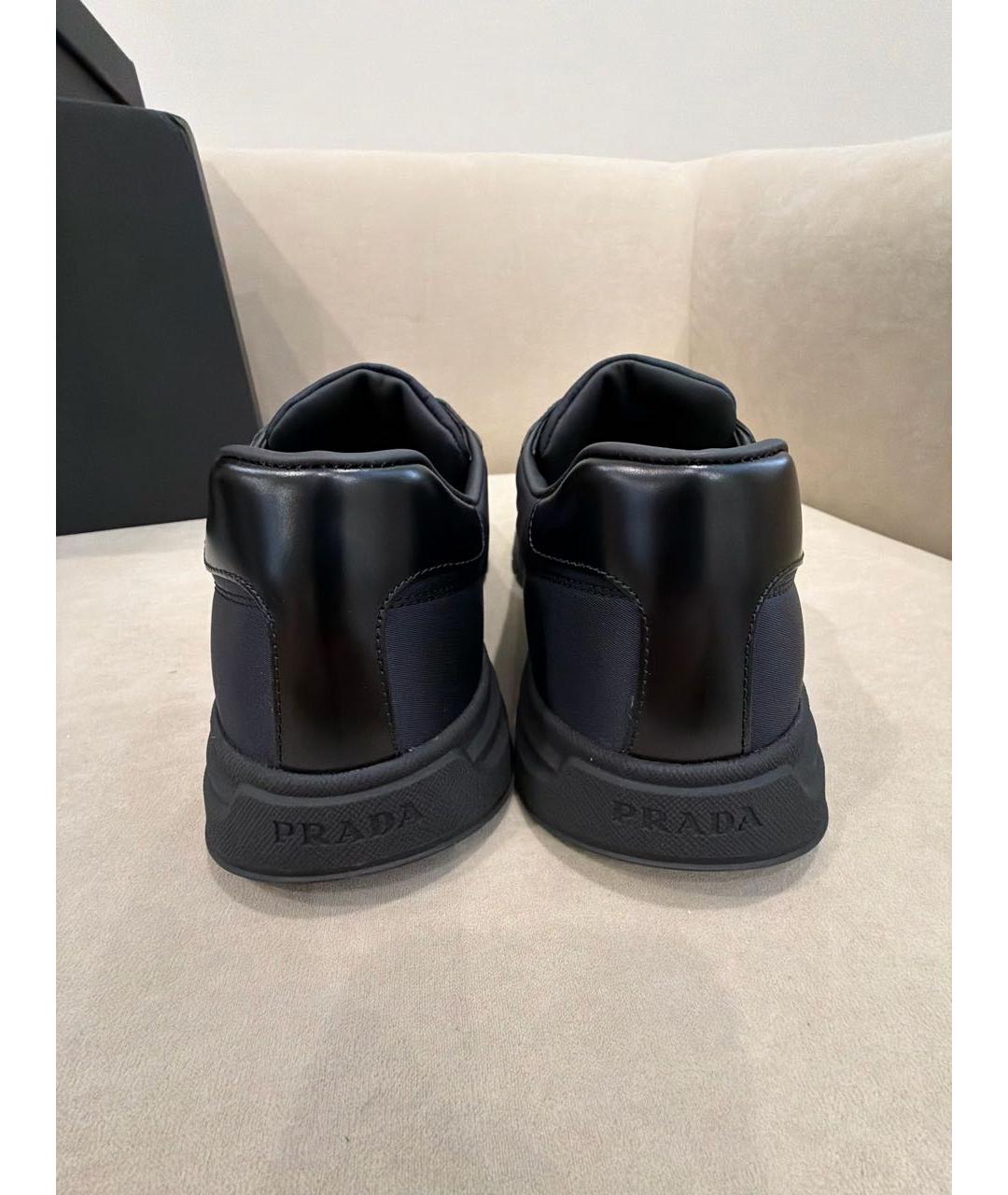 PRADA Темно-синие низкие кроссовки / кеды, фото 4