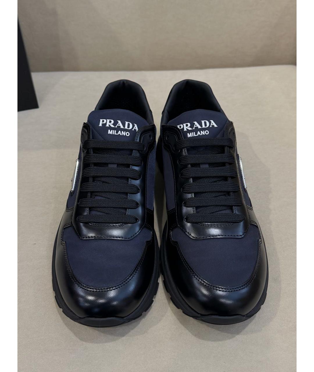 PRADA Темно-синие низкие кроссовки / кеды, фото 2