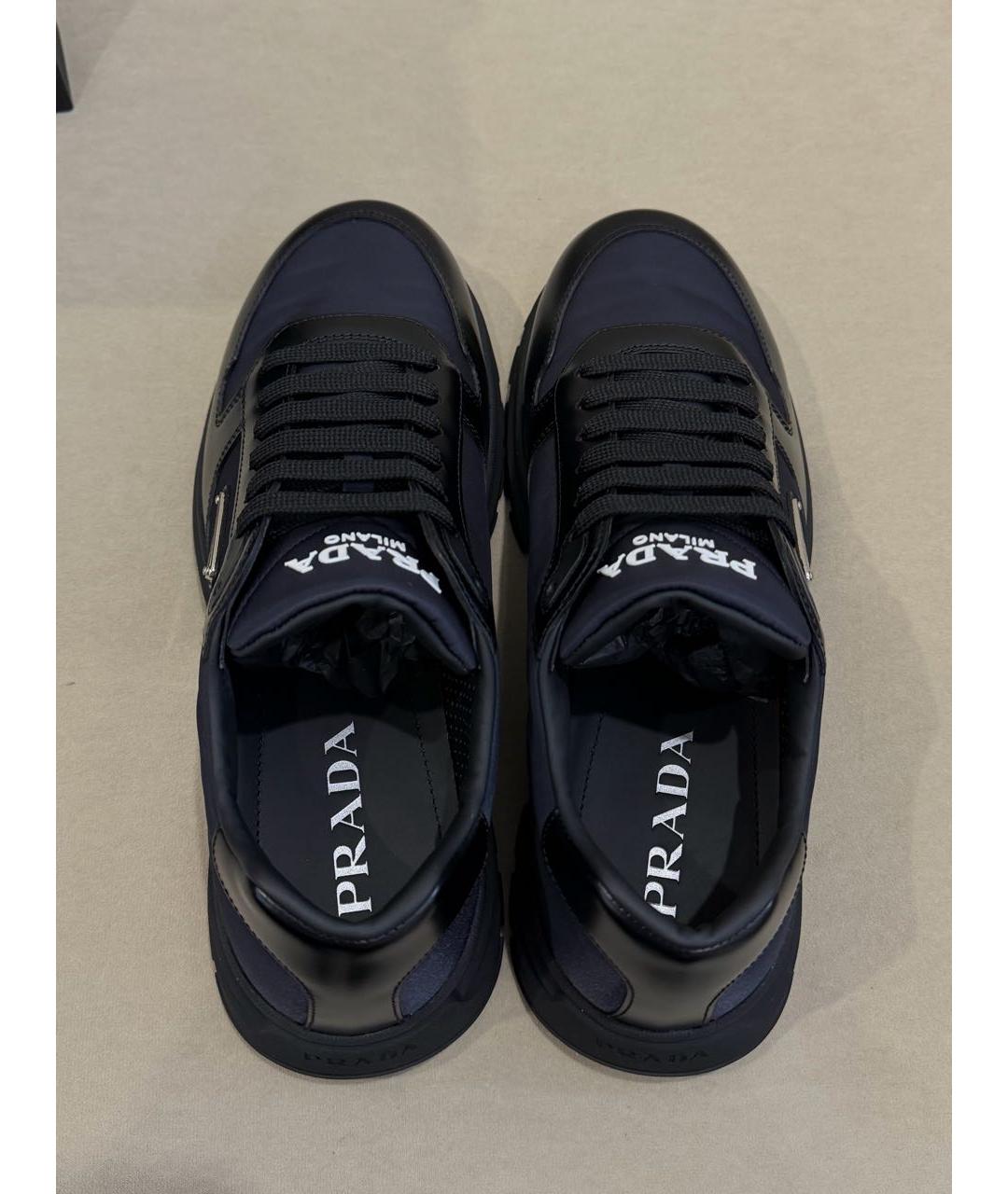 PRADA Темно-синие низкие кроссовки / кеды, фото 3