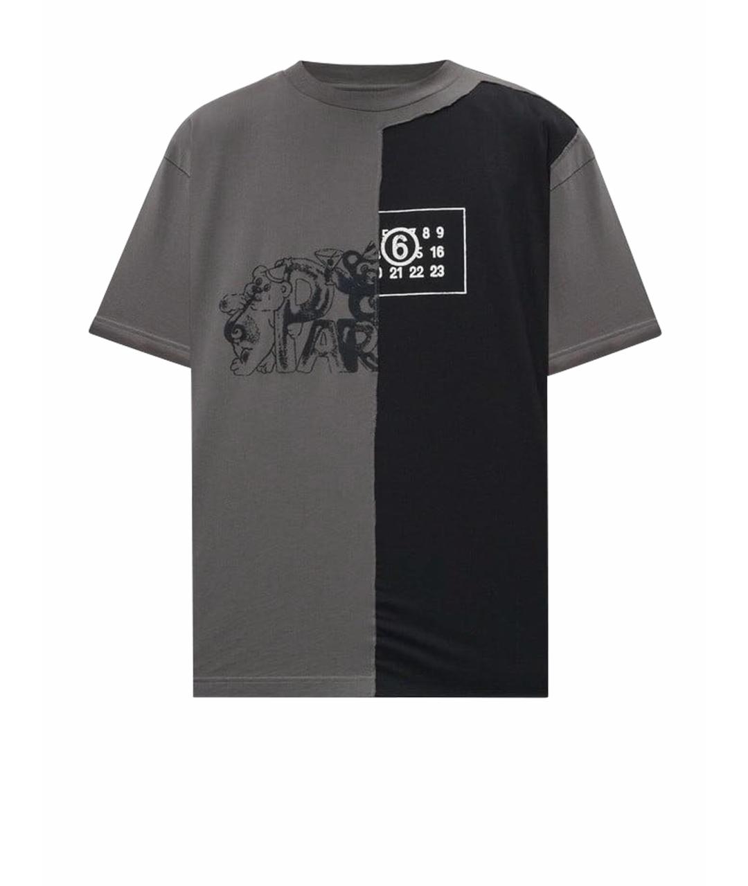 MM6 MAISON MARGIELA Серая хлопковая футболка, фото 1