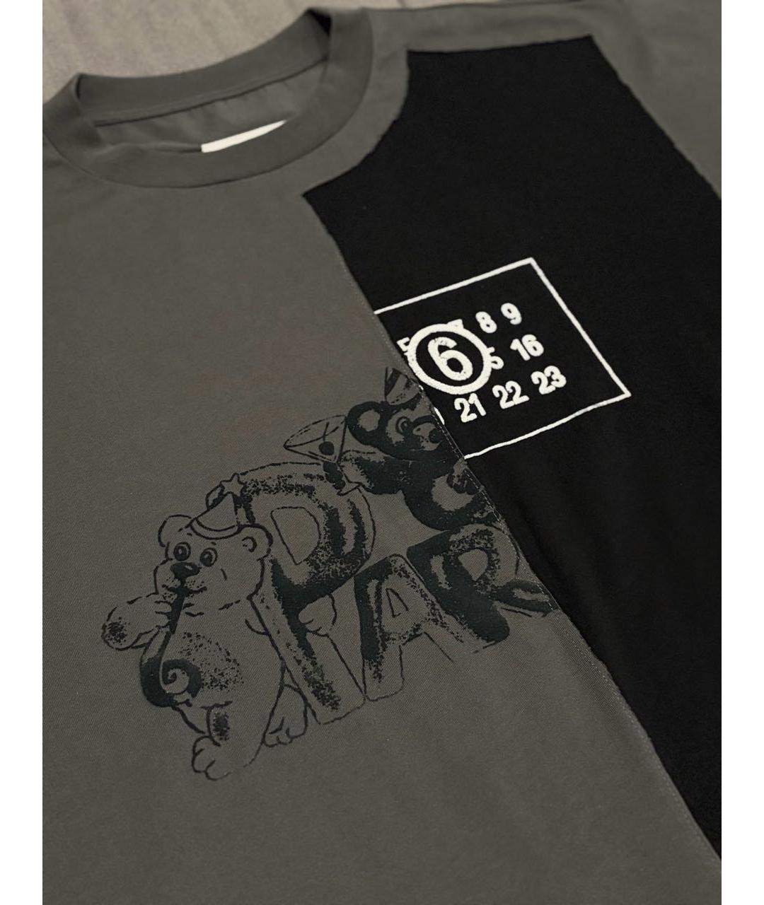 MM6 MAISON MARGIELA Серая хлопковая футболка, фото 3