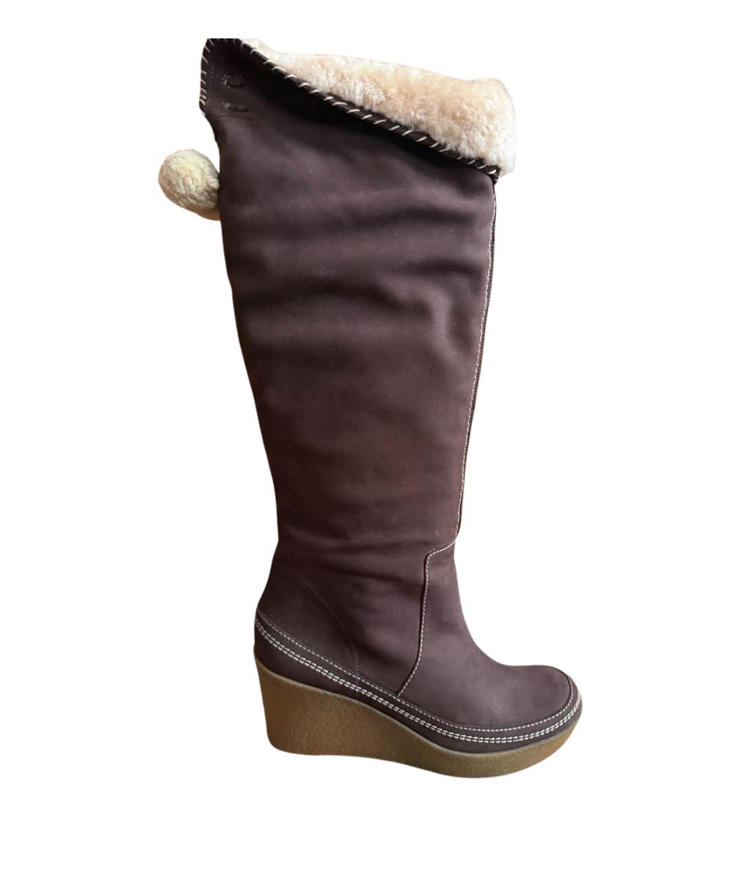 JUICY COUTURE Коричневые кожаные сапоги, фото 1