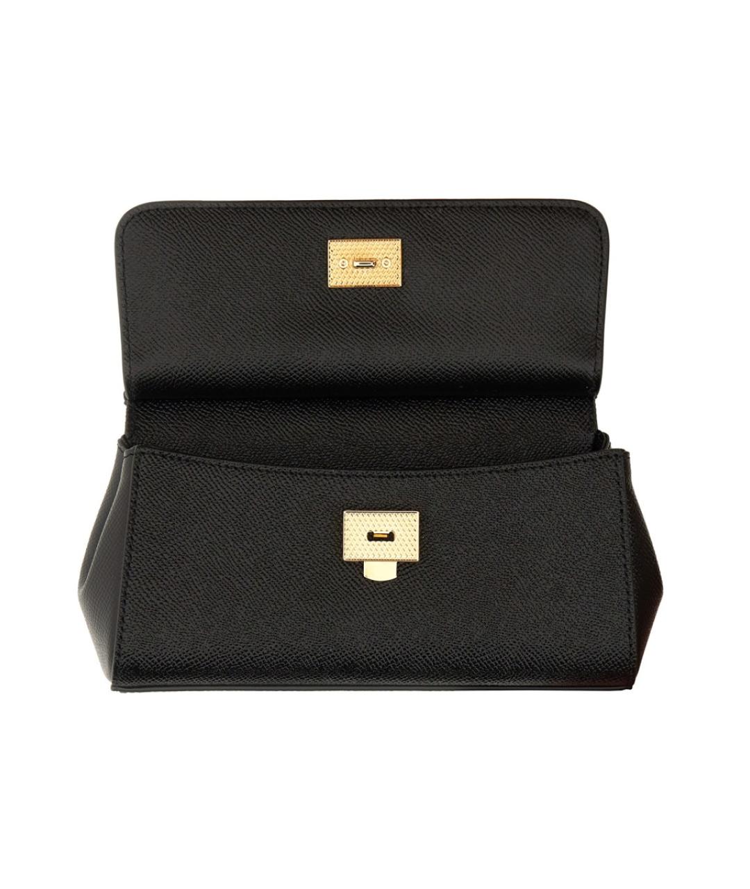 DOLCE&GABBANA Черная кожаная сумка через плечо, фото 4