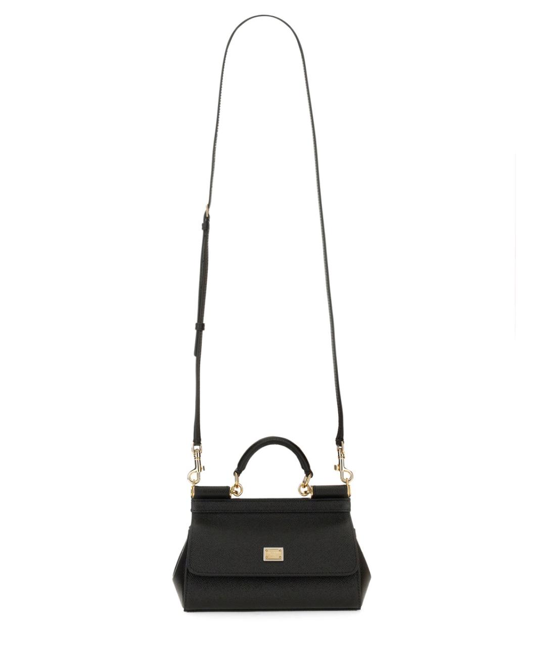 DOLCE&GABBANA Черная кожаная сумка через плечо, фото 2
