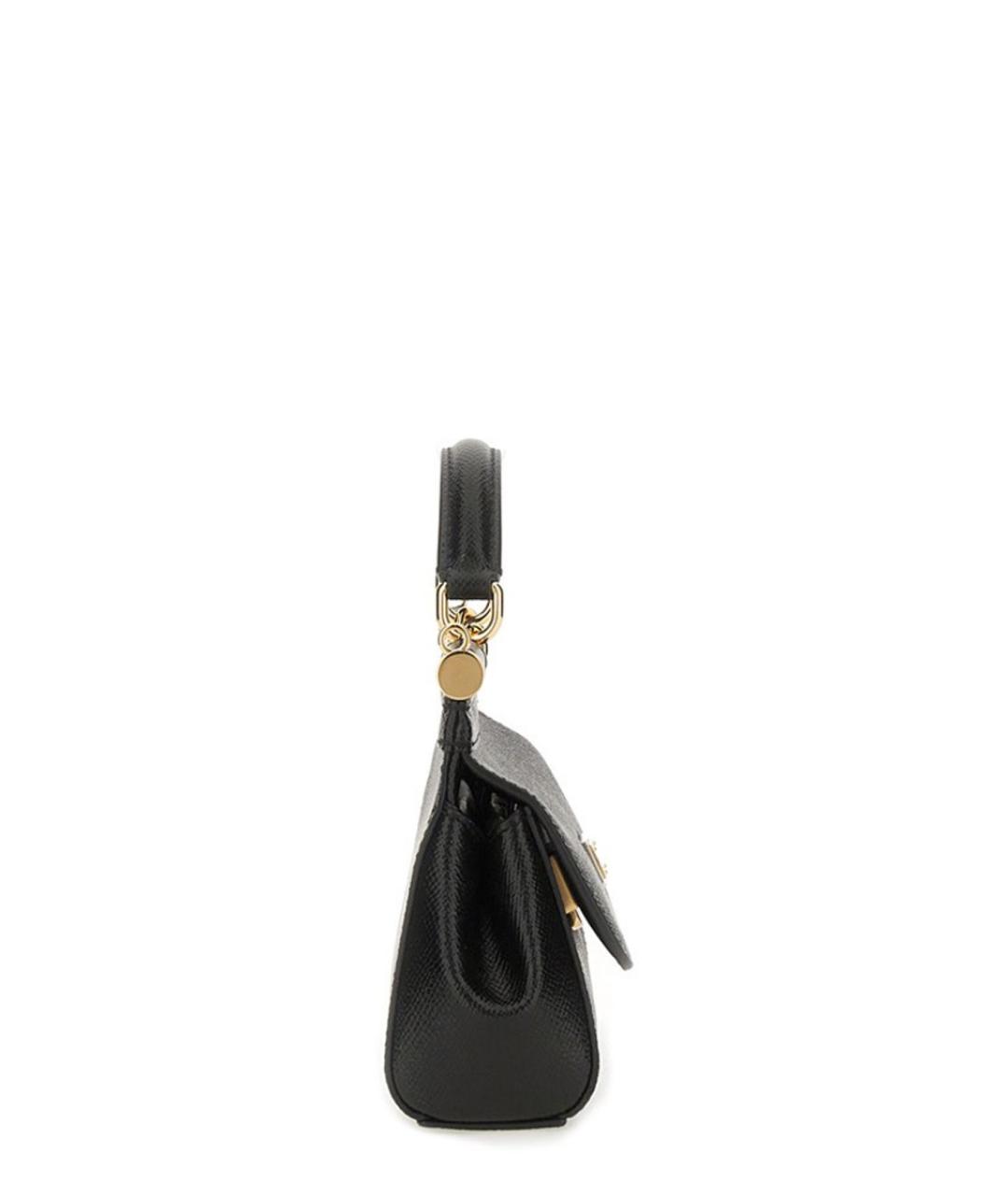 DOLCE&GABBANA Черная кожаная сумка через плечо, фото 3