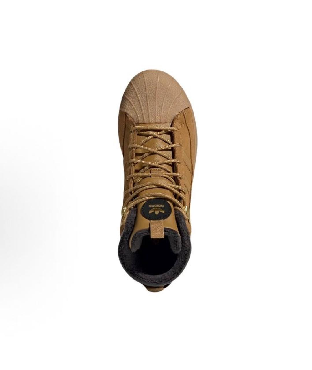 ADIDAS Бежевые замшевые высокие кроссовки / кеды, фото 4