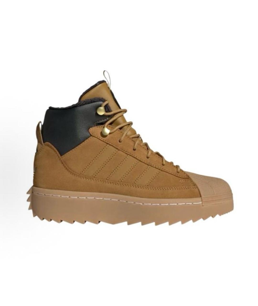 ADIDAS Бежевые замшевые высокие кроссовки / кеды, фото 7